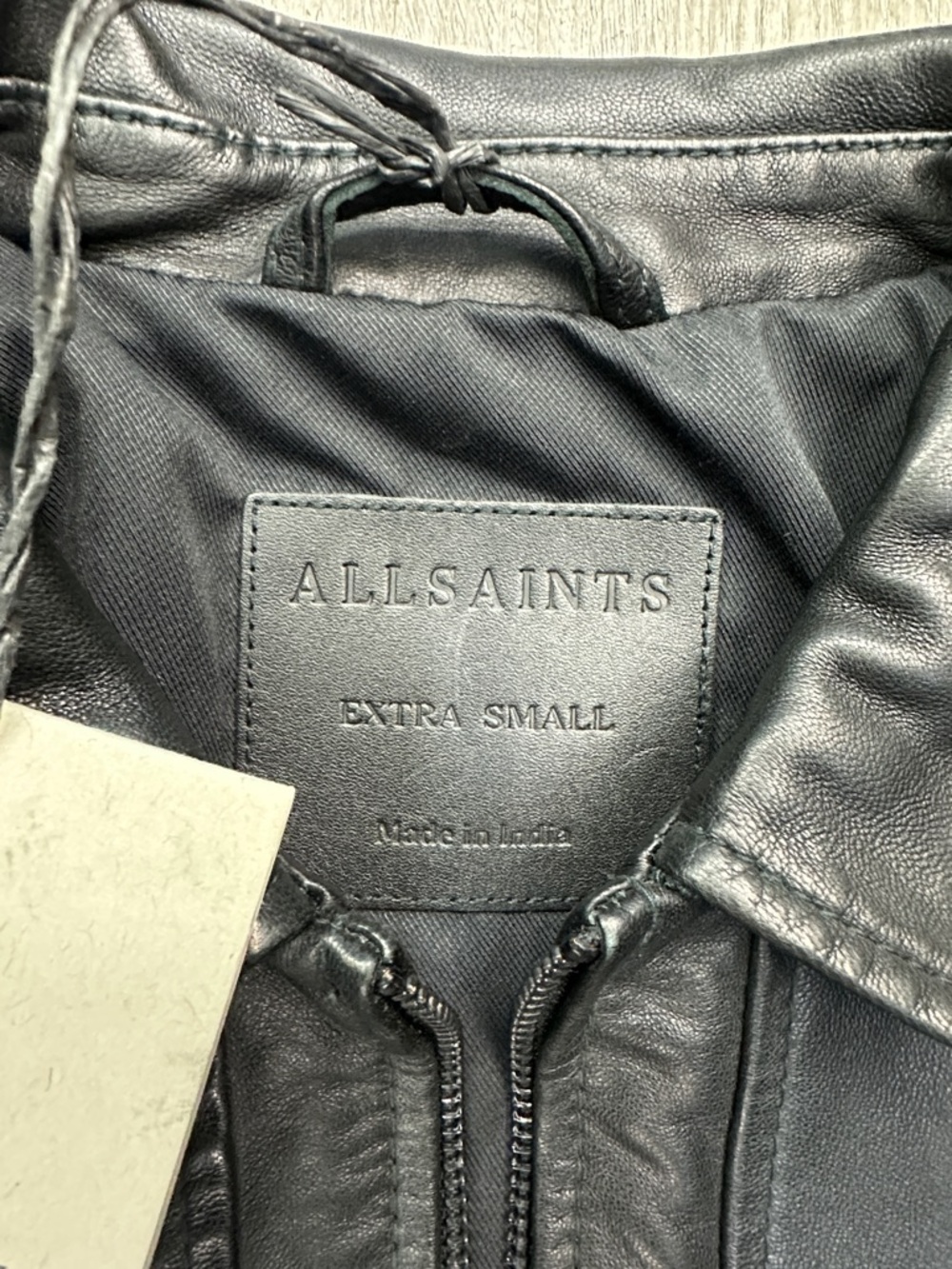 All Saints Black Leather Bomber Jacket LUCK LEATHER JACKET - Picture 11 of 15